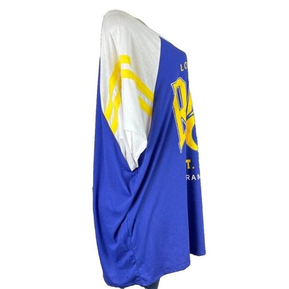 NFL Team Apparel +6 Los Angeles Rams Team Color Graphic Half Sleeve Jersey Tee - Picture 3 of 6